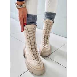 BM Wayne Beige Damen-Schnürstiefel 2