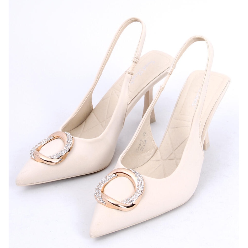 BM Pumps mit offenem Absatz von Constance Beige 2