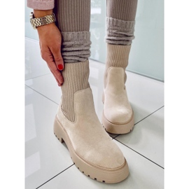 PA1 Winters Beige elastische Stiefeletten 1