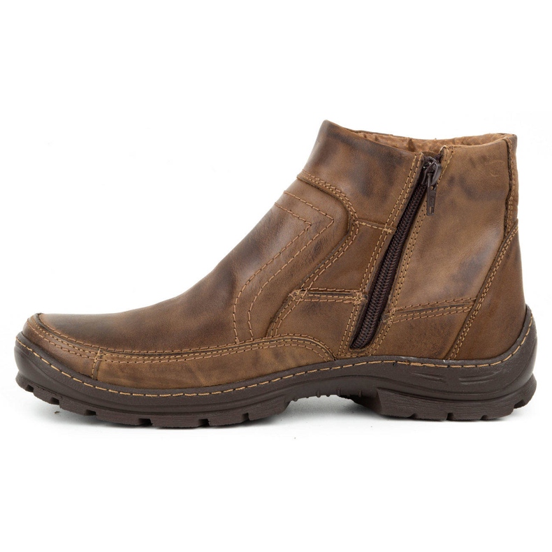 Olivier Herren Winter Lederstiefel 354MP dunkelbraun 1