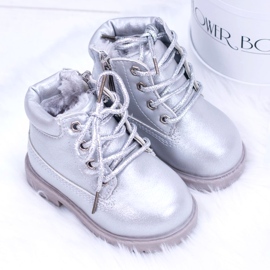 PA1 Silberne isolierte Trappers Dexter Stiefel für Kinder silber- silber- 1