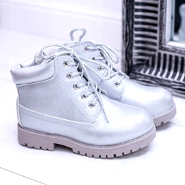 PA1 Silberne isolierte Trappers Dexter Stiefel für Kinder silber- silber- 3