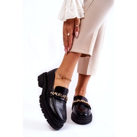 Leder Loafer Letters La.Fi 210001B-PU Schwarz 1