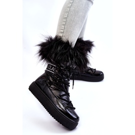 PM1 Schneestiefel zum Schnüren für Damen Schwarz Santero 1