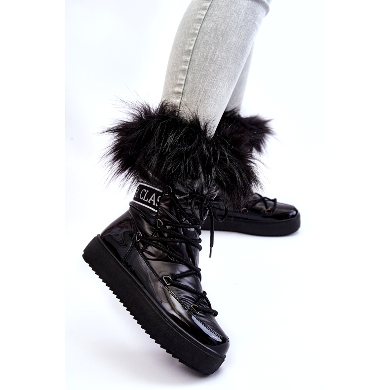 PM1 Schneestiefel zum Schnüren für Damen Schwarz Santero 1