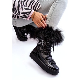 PM1 Schneestiefel zum Schnüren für Damen Schwarz Santero 5