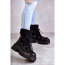 Damenstiefel C-275 Schneestiefel mit Schaffell, schwarz 1