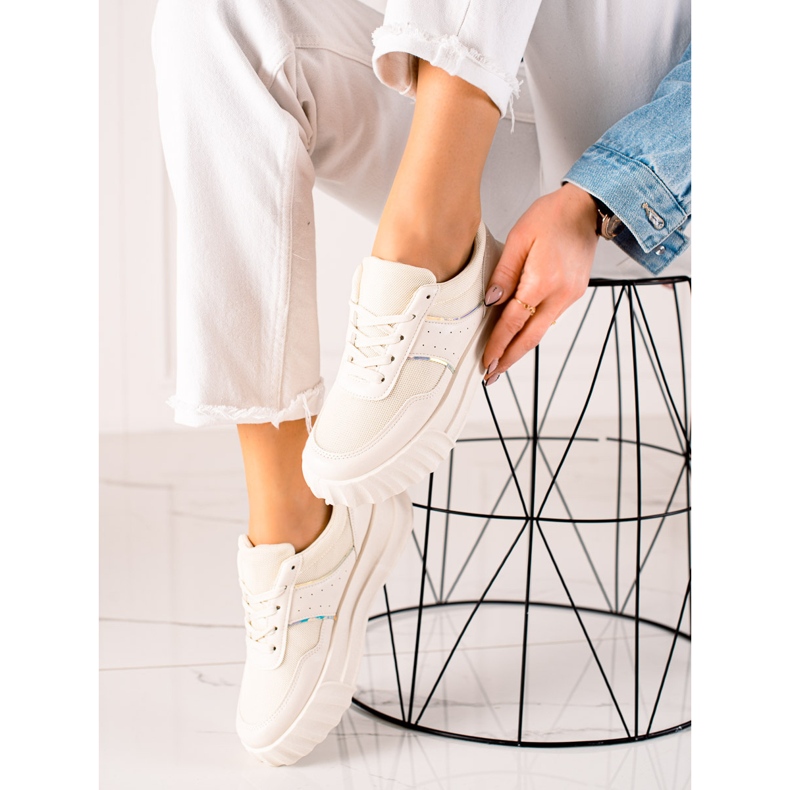 TRENDI Sportschuhe auf der Plattform beige 2