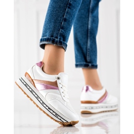 G2G/Good To Great Weiße und rosa Fashion Sneakers 1