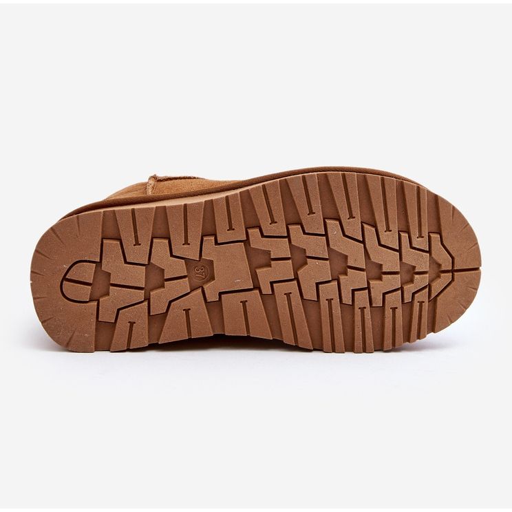 Modische niedrige Schneestiefel aus Wildleder Camel Nucca braun 2