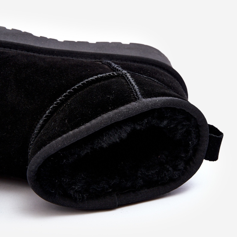 Modische niedrige Schneestiefel aus Wildleder Schwarz Nucca 1