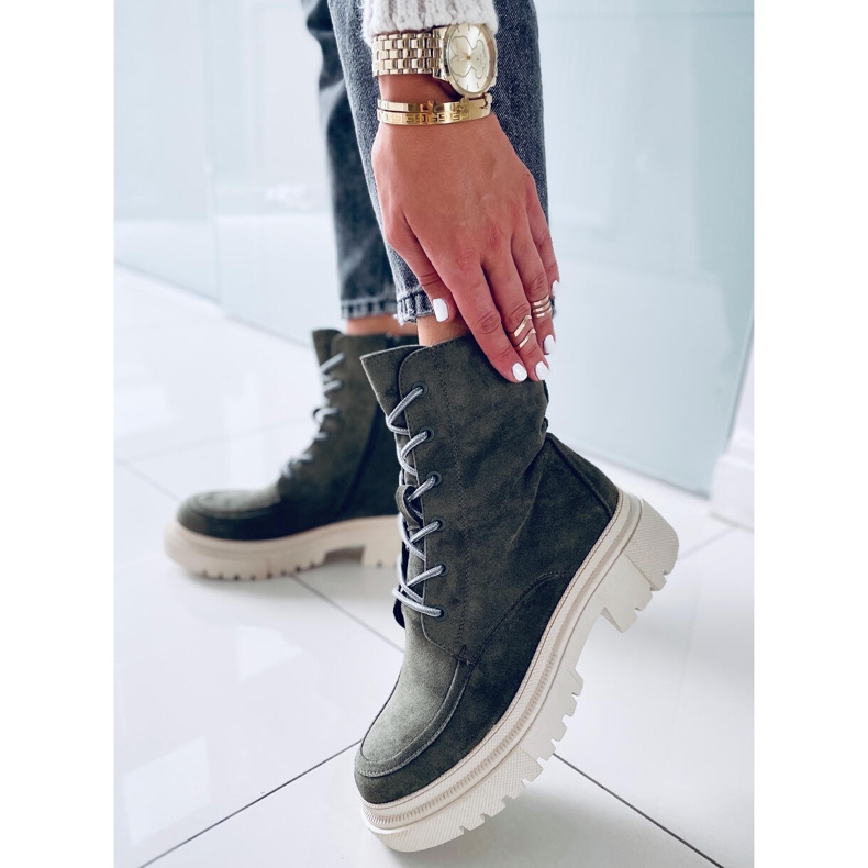 Roisin Green Wildleder-Schnürstiefel grün 2