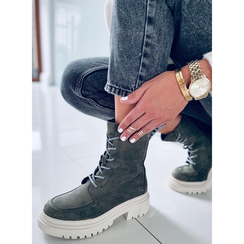 Roisin Green Wildleder-Schnürstiefel grün 1