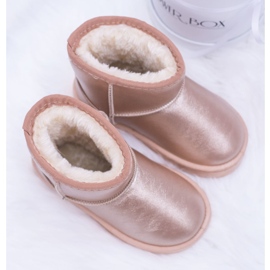 FRROCK Warme Champagner-Schneestiefel für Kinder Scooby rosa golden 3