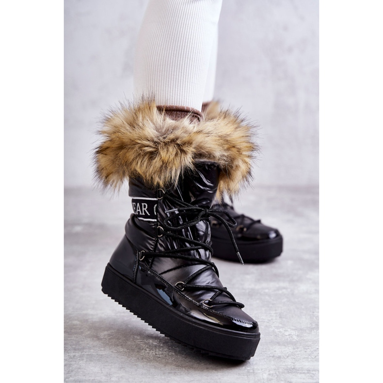 FM1 Schneestiefel zum Schnüren für Damen Schwarz Santero 1