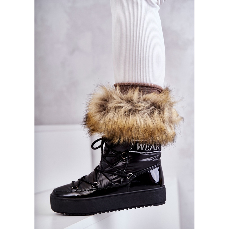 FM1 Schneestiefel zum Schnüren für Damen Schwarz Santero 3