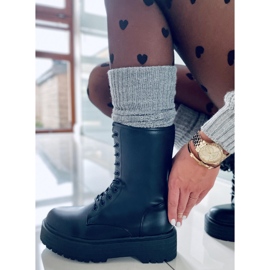 BM Schnürboots auf hoher Rage Black Sohle schwarz 1