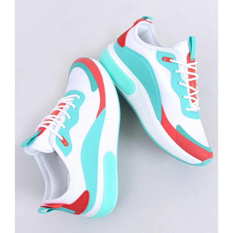 Weiße Damen Sportschuhe YK106 WEISS / BLAU 1