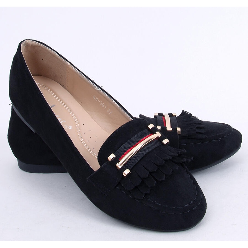 Schwarze Damen-Loafer 88-381 Schwarz 2