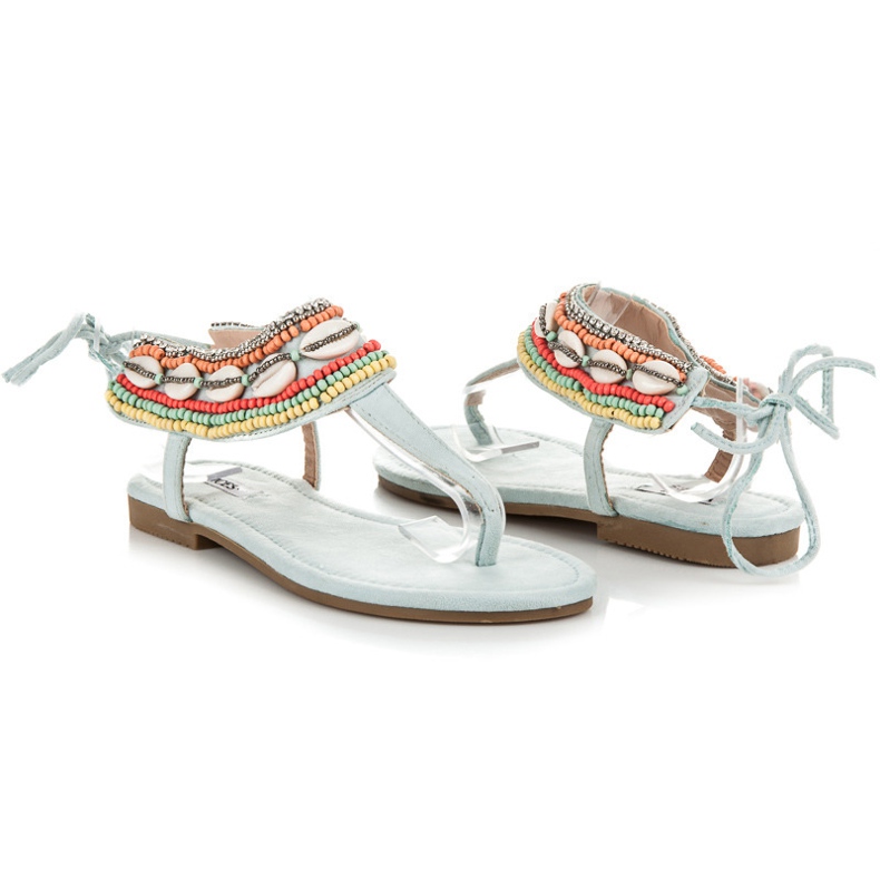 Vices Geknotete Ethno-Sandalen blau 1