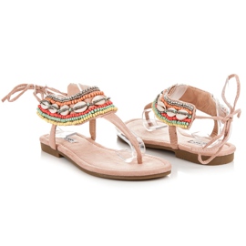 Vices Geknotete Ethno-Sandalen rosa 1