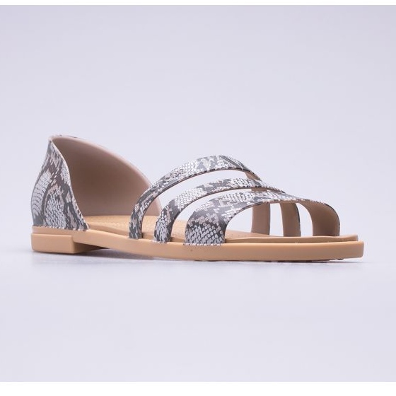 Crocs Tulum offene flache Sandalen W 206109-15W beige braun 1