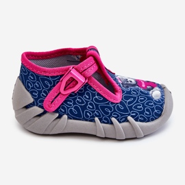BEFADO S.A. Schuhe Hausschuhe Befado Bear 110P469 Navy-Pink marineblau rosa 2