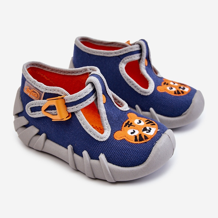 BEFADO S.A. Schuhe Hausschuhe Befado Tiger 110P462 Navy marineblau 1