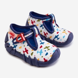 BEFADO S.A. Schuhe Hausschuhe Befado Flugzeuge 110P463 Weiß und Marineblau navy blau 1