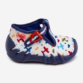 BEFADO S.A. Schuhe Hausschuhe Befado Flugzeuge 110P463 Weiß und Marineblau navy blau 2