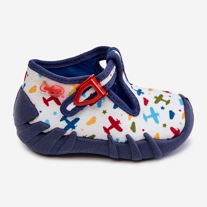 BEFADO S.A. Schuhe Hausschuhe Befado Flugzeuge 110P463 Weiß und Marineblau navy blau 2