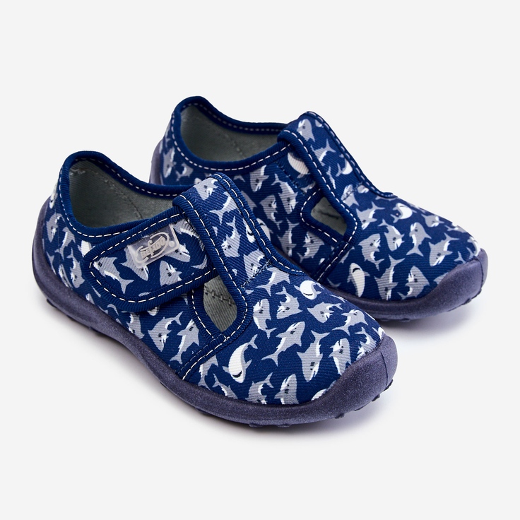 BEFADO S.A. Kinderhausschuhe Befado Sharks 010X032 Marineblau navy blau 2