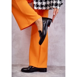 Vinceza Modischer Leder-Loafer Black Trine schwarz 2