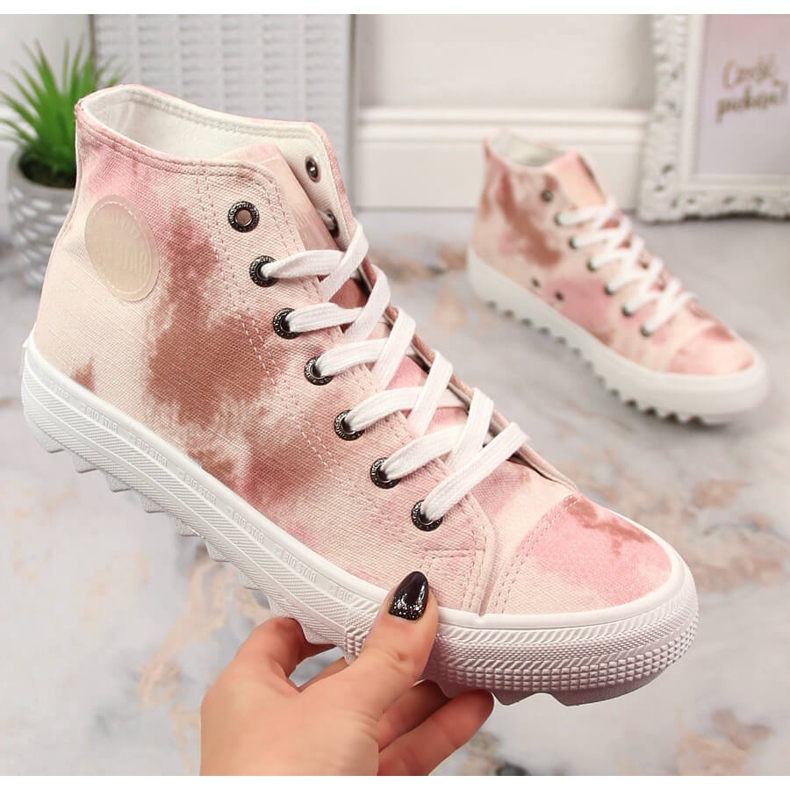 Beigefarbene Big Star Damen-Knöchelturnschuhe LL274048 1