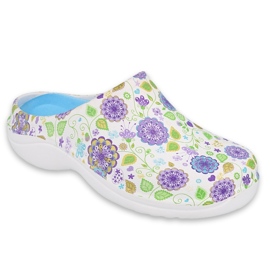 Befado Damenschuhe - Blume 3 weiß / lila 154D103 1