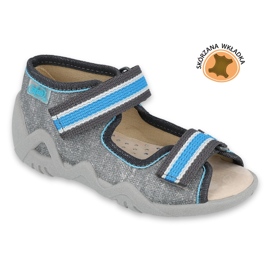 Befado gelbe Kinderschuhe 350P026 blau grau 1