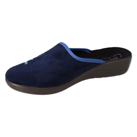 Befado Damen -Hausschuhe PU 552D016 Marineblau mit Stickerei 1