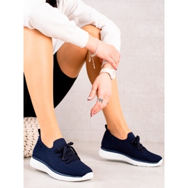 TRENDI Marineblaue Sportschuhe zum Schnüren 1