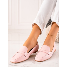 Klassische Loafer mit Faux-Wildleder rosa 1
