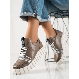 ARTIKER Braune Mode Lederschuhe 2