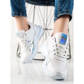 TRENDI Sneakers mit Glitzer weiß silber- 1