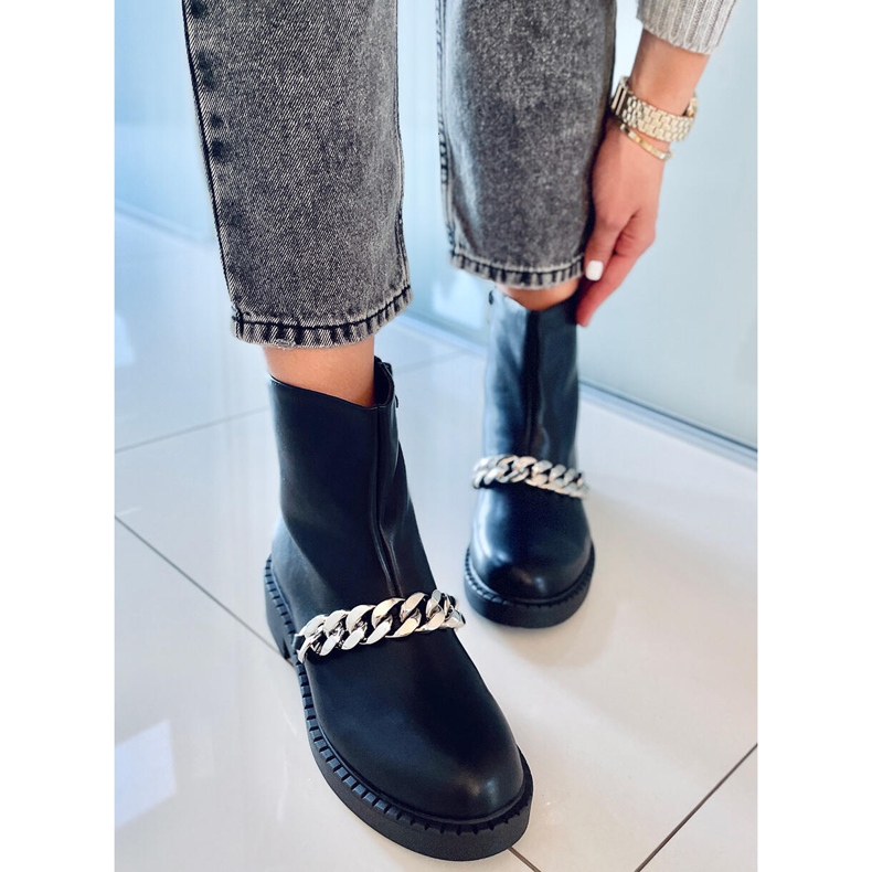 PA1 Foster Black Damen-Kettenstiefeletten schwarz 1