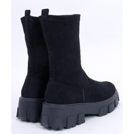 PA1 Phyllis Flache Stiefel aus schwarzem Wildleder 3