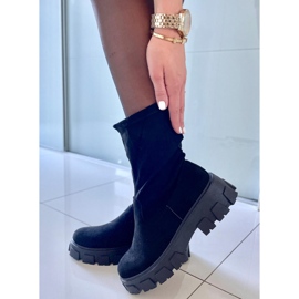 PA1 Phyllis Flache Stiefel aus schwarzem Wildleder 5