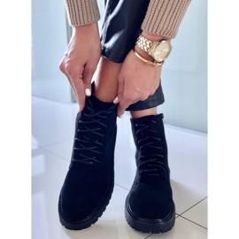 PA1 Gaten Schnürstiefel aus schwarzem Wildleder 2