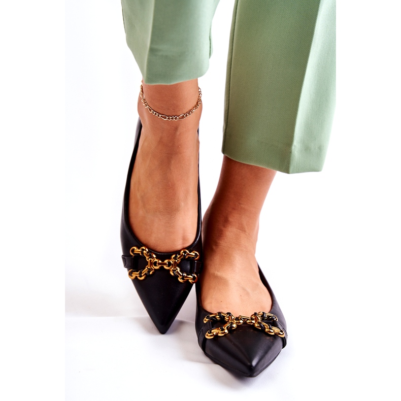 WS1 Ballerinas für Damen im Spitz mit schwarzem Carlos-Ornament 5