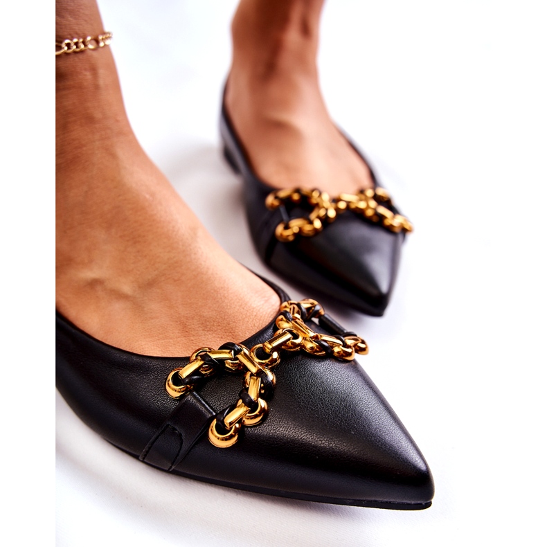 WS1 Ballerinas für Damen im Spitz mit schwarzem Carlos-Ornament 2