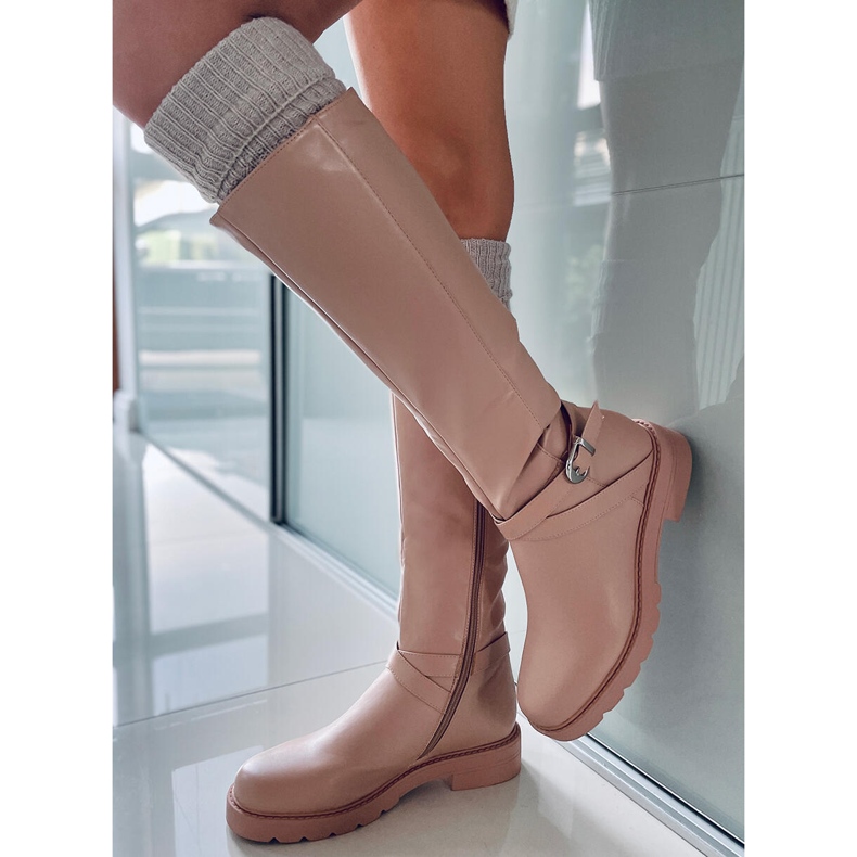 PA1 Khia Nude Damenreitstiefel beige rosa 1