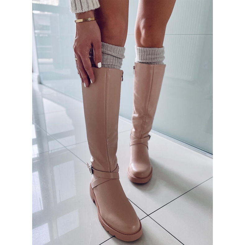 PA1 Khia Nude Damenreitstiefel beige rosa 2