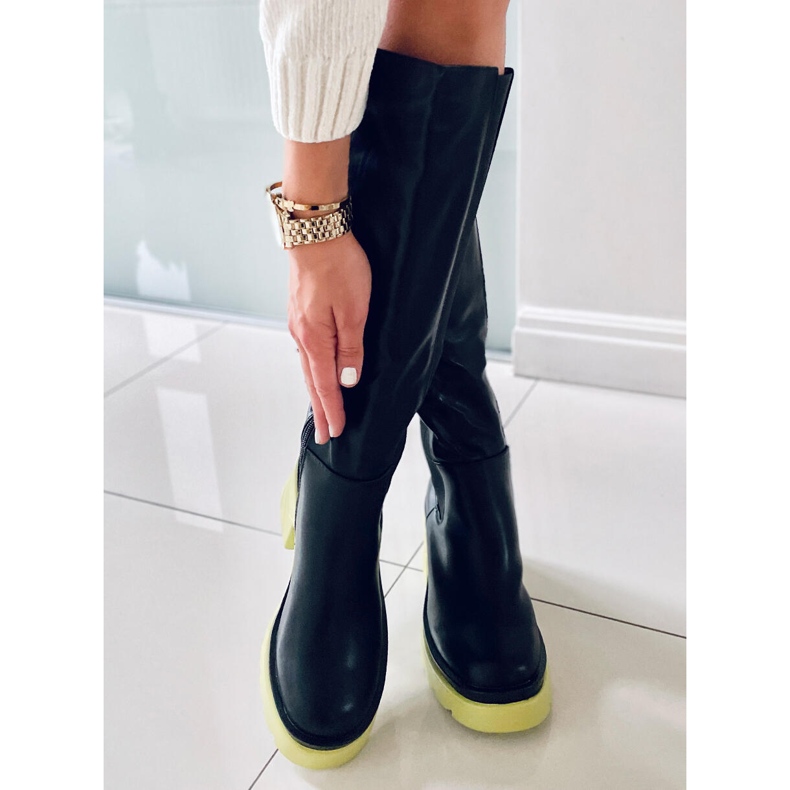 PA1 Stiefel mit farbigen Sohlen von Woods BLACK/GREEN schwarz 1